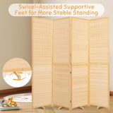 Bamboo Room Divider Folding Privacy Screens, Wall Divider for Room Separation, Portable Room Partitions and Dividers, 5.6FT Bamboo Mesh Woven Room Divider Panel (Beige, 4 Panel) JVVMNJLK