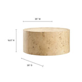 Modway EEI-6274-NAB Cosmos 35" Round Burl Wood Coffee Table, Natural Burl Modway