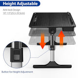 Besign LT05 Adjustable Laptop Table, Lap Desk, Portable Standing Bed Desk, Foldable Sofa Breakfast Tray, Notebook Computer Stand for Reading and Writing, Medium Size, Black BESIGN