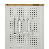 Seville Classics UltraHD Heavy Duty Rolling Cabinet Workbench Table w/Solid Wood Top Workstation for Garage, Warehouse, Office, Workshop, 34.7" H, Seville Classics