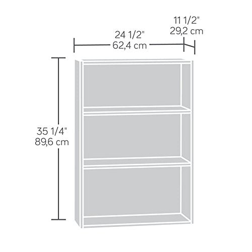 Sauder Beginnings 3 Bookcase/Book Shelf, L: 24.57" x W: 11.50" x H: 35.28, Highland Oak finish Sauder
