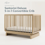 Storkcraft Santorini Deluxe 5-in-1 Convertible Crib with Bonus Toddler Guardrail (Driftwood) – GREENGUARD Gold Certified, Toddler Guardrail Included in Box, Fits Standard Crib Mattress Storkcraft