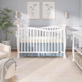 Dream On Me Violet 7-in-1 Convertible Full-Size Baby Crib with Toddler, Day & Full Bed Conversion in White, GreenGuard Gold & BSA, 3 Mattress Heights, Sustainable Pinewoo