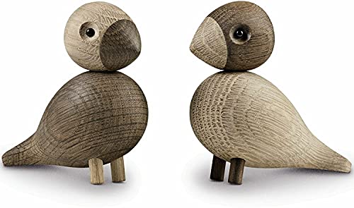 Kay Bojesen Lovely 1 Pair of Figurines 9 cm Song Birds Decoration Wooden, Brown Kay Bojesen