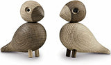 Kay Bojesen Lovely 1 Pair of Figurines 9 cm Song Birds Decoration Wooden, Brown Kay Bojesen
