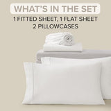 UGG Hedi Queen Sheet Set 4-Piece Luxury Cooling Sheets Deep Pockets Premium Bedding with 2 Pillow Shams Hypoallergenic Machine Washable Soft Lightweight Bed Set for Bedroom, Queen, White