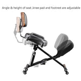 Kneeling Chair with Back Support Ergonomic for Office,Adjustable Stool with Angled Seat for Better Posture,Thick Comfortable Cushions,Black SITSEATSEE
