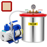 VEVOR Vacuum Chamber with Pump, 5 Gallon Chamber, 5 CFM 1/3 HP Single Stage Rotary Vane Vacuum Pump, 110 V HVAC Air Tool Set for Stabilizing Wood, Degassing Silicones, Epoxies and Essential Oils VEVOR