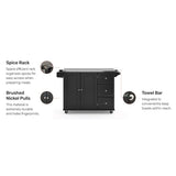 Pemberly Row Modern/Contemporary Wood Kitchen Cart in Black Pemberly Row