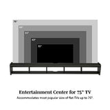 Walker Edison Zee Modern Floating Mounted Minimalist Stand for TVs up to 70 Inches, 65 Inch, Solid Black Walker Edison