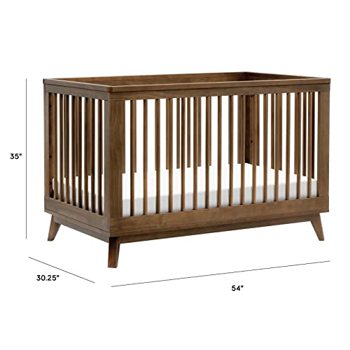 Babyletto Scoot 3-in-1 Convertible Crib with Toddler Bed Conversion Kit in Natural Walnut, Greenguard Gold Certified - WoodArtSupply