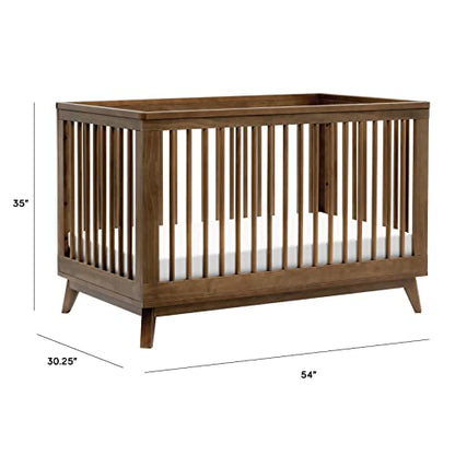 Babyletto Scoot 3-in-1 Convertible Crib with Toddler Bed Conversion Kit in Natural Walnut, Greenguard Gold Certified - WoodArtSupply