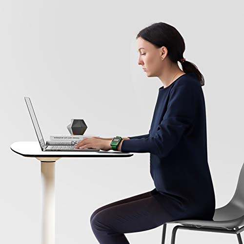 CARTMAY Mobile Standing Desk,Pneumatic Height Adjustable Laptop Desk, Mobile Laptop Desk with Wheels, Height Adjustable from 29.5'' to 47'',White CARTMAY