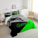 Feelyou Gamer Comforter Set Gaming Bedding Set for Teens Boys Video Game Decor Comforter Game Controller Quilted Duvet Set 1 Comforter with 2 Pillowcases Full Green Feelyou