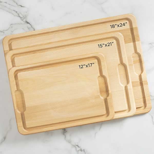 Personalization Universe Favorite Family Recipe Personalized Hardwood Cutting Board with Juice Well and Grip Handles, Customized with Your Favorite Recipe - 12"x17" - WoodArtSupply