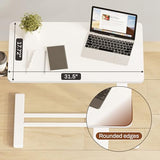 FLEXISPOT Mobile Standing Desk with Wheels Pneumatic Laptop Desk Rolling Computer Cart Movable Height Adjustable Small Sit Stand Desk Computer Workstations Home Use（27.6" W x 15.7" D,White FLEXISPOT