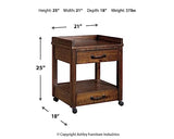 Signature Design by Ashley Baldridge Rustic Industrial Office Printer Stand with Storage, Brown Signature Design by Ashley