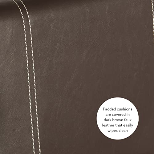 Linon Home Decor Milano Bar Stool, Medium Dark Walnut, 30-Inch Linon