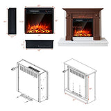 ARLIME 18 Inch Electric Fireplace Inserts, 1500W Freestanding & Recessed Fireplace w/Adjustable LED Flame, Remote Control, Timer, Built-in Thermostat, Overheating Protection ARLIME