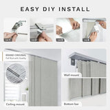 GoDear Design 99.99% Blackout Adjustable Sliding Door Blinds, Privacy Curtain Panels, Extendable Track from 45.8" to 86" W, Trimmable Fabric Panel Up to 96" H, Snowfall Night GoDear Design