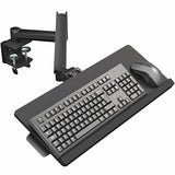 VIVO Sit-Stand 24 Inch Pneumatic Spring Keyboard and Mouse Tray Clamp-on Desk Mount, Counterbalance Height Adjustable Typing Platform, Ergonomic Tilt, Black, MOUNT-KB35CP VIVO