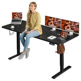 FitStand Adjustable Standing Desk, Large 79x31 Inches Standing Desk with Cable Management, Home Office Computer Desk with Memory Preset & Charging USB Port & Sedentary Reminder FitStand