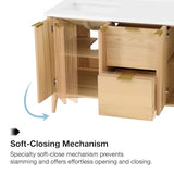 OVE Decors Indy 60 in. Undermount Double Sink Bathroom Vanity with White Engineered Marble Top, Rustic Ash OVE Decors