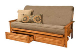 Kodiak Furniture Monterey Futon Set with Storage Drawers, with Butternut Base and Linen Stone Mattress Kodiak Furniture