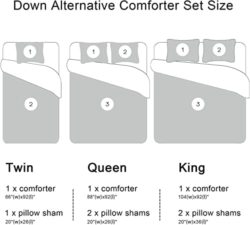 downluxe Lightweight Plaid Comforter Set (Twin) with 1 Pillow Sham - 2-Piece Set - Red/White Plaid - Down Alternative Reversible Comforter downluxe