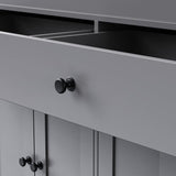 HomeGearTech 74.5" Kitchen Island Cart with Extendable Dining Table - Mobile Kitchen Island on Lockable Wheels, Spice Rack Organizer, 2 Storage Drawers & 4-Door Cabinet for Kitchen or Dining Room HomeGearTech