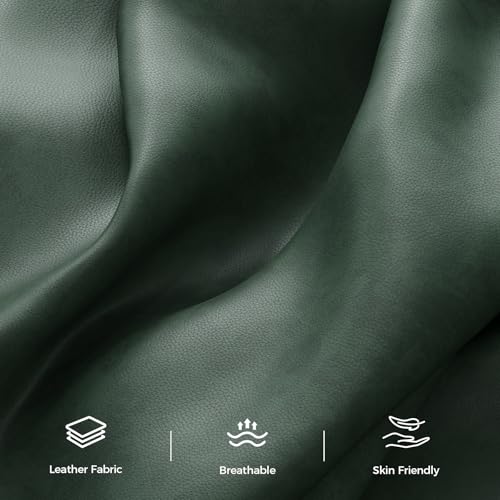 COPIAE 89” Futon Sofa Bed,Futon Couch Bed with 2 Square Pillows,Convertible Sleeper Sofa with Adjustable Backrest& Armrests, Modern Loveseat Sleeper for Living Room, Bedroom,Faux Leather Green COPIAE