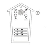 KOOKOO Birdhouse Mini Black, Tiny Modern Cuckoo Clock with 12 Natural Bird Songs or Cuckoo Call KOOKOO