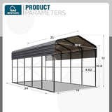 MFSTUDIO RV Carport 14x25 ft, Outdoor Heavy Duty Carports, Height 13 ft for Large RVs Metal Shed Canopy Shelters Garage Shelter Shade Car Ports with Galvanized Roof for Cars, Truck and Boats ﻿ MFSTUDIO