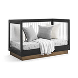 Delta Children James Acrylic 4-in-1 Convertible Crib - Greenguard Gold Certified, Midnight Grey/Acorn Delta Children
