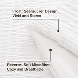 Love's cabin Seersucker White Twin Comforter Set, 5-Piece All Season Lightweight Bed in a Bag Bedding Set with Comforter, Flat Sheet, Fitted Sheet, Pillowcase and Sham Love's cabin