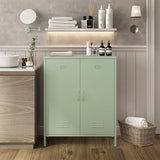 Steehoom Metal Storage Cabinet with 2 Door, Steel Locker Sideboard Buffet Cabinet Console Table for Home Office (Green) Steehoom