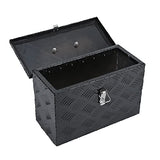 bchsadvb Truck Tool Box Aluminum Pickup Small Truck Bed Toolbox 5 Bar Tread Pattern Truck Storage Trailer Box with Lock 16"X7.5"X10" for Pickup,Truck Bed, RV, Trailer,Heavy Duty Waterproof Black box bchsadvb