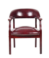 Boss Captain’s Chair In Burgundy Vinyl Boss Office Products