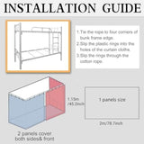 Dorm Bottom Bunk Bed Curtains Privacy Curtains 350g Dustproof Breathable Single Bed Blackout Curtains Panels Privacy Underbed Loft Bed Canopy Tent Curtain Shading Drapes for Dorm College Home 2 panels YMMMY ROSE
