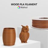 AMOLEN Walnut Wood Printing Filament 1.75mm PLA 3D Printer Filament 3D Printer Filament with Real Wood Fiber Wood Texture Filament,1KG AMOLEN