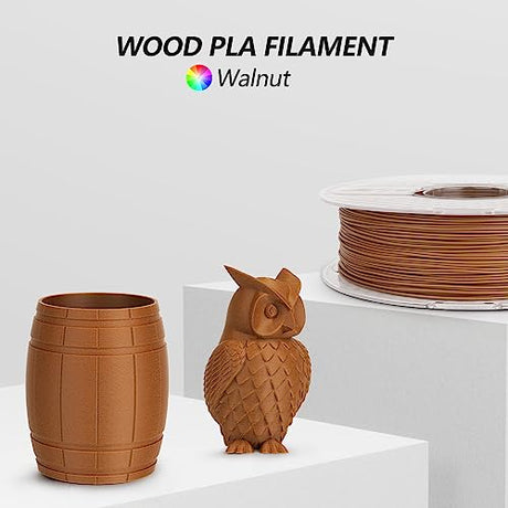 AMOLEN Walnut Wood Printing Filament 1.75mm PLA 3D Printer Filament 3D Printer Filament with Real Wood Fiber Wood Texture Filament,1KG AMOLEN