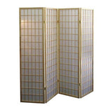 GTU Furniture Japanese Style 4 Panels Wood Shoji Room Divider Screen Oriental for Home/Office (Natural) GTU Furniture