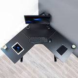 VIVO Electric Corner L-Shaped 47 x 47 in Standing Desk, Memory Height Adjustment, Black Top Black Frame, DESK-E1L94B VIVO