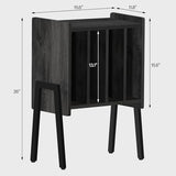 TUTOTAK End Table with Vinyl Holder Display Shelf, Record Player Stand, Record Storage Table, Side Table, Turntable Stand, Nightstand, Charcoal Grey TB01BY045 TUTOTAK