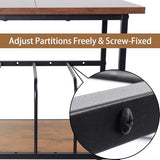 FiloxeniaOasis Record Player Stand with 4 Adjustable Dividers, Vinyl Record Storage Holds 200 LPs, 3 Layer End Table, Multi-Functional Record Player Table for Home, Rustic Brown FiloxeniaOasis