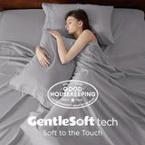 Bedsure Deep Pocket King Sheet Set - Fits Mattresses Up to 21 Inches Thick - 4 Piece GentleSoft Bed Sheets, Moisture Wicking, Soft & Cooling Bedsheet & Pillowcases, Easy & Secure Fit, Light Grey Bedsure