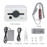 Electric Nail Drill Art Polisher Machine 65W Strong Max 211 for Acrylic Nails 35000RPM Manicure Tools Lab Jewelry Jade Wood Carving Tool Grinder (120 Red Handle) OUBO