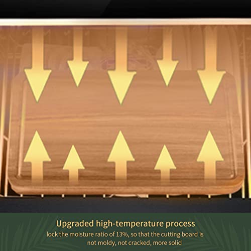 Wood Cutting Boards Set of 3 for Kitchen, Thick Chopping Board, Large Wooden Cutting Board Set with Deep Juice Groove and Handles, Wooden trays for ADMKERS