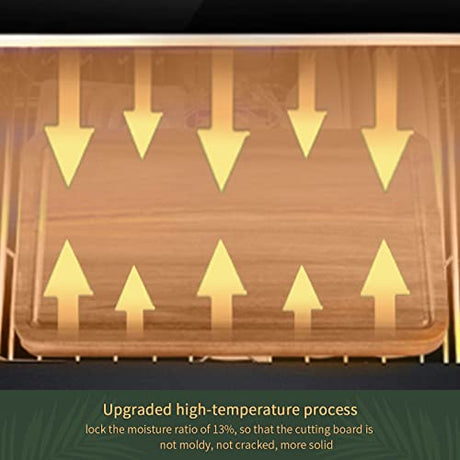 Wood Cutting Boards Set of 3 for Kitchen, Thick Chopping Board, Large Wooden Cutting Board Set with Deep Juice Groove and Handles, Wooden trays for ADMKERS