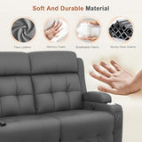 Tiooii RV Loveseat Recliner Sofa, Massage Wall Hugger Recliners Couch with USB Port, Side Pockets, Cup Holders, 150° Reclining Sleeper, for RV Furniture & RV Camper & Home Theater Seating